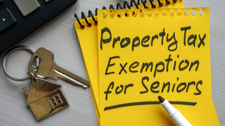 Note on page property tax exemption for seniors.