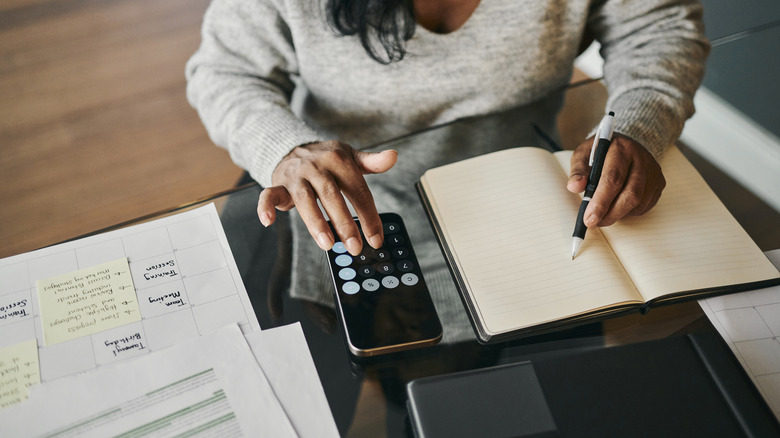 Women creating a budget.