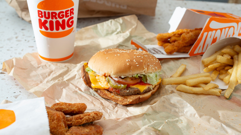 A view of a Burger King combo meal.