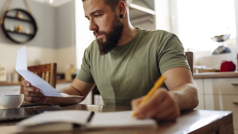 man researching something