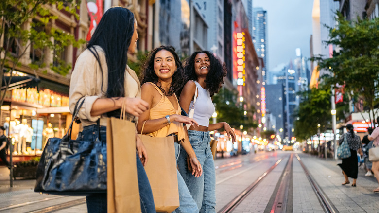 Young people on a shopping trip