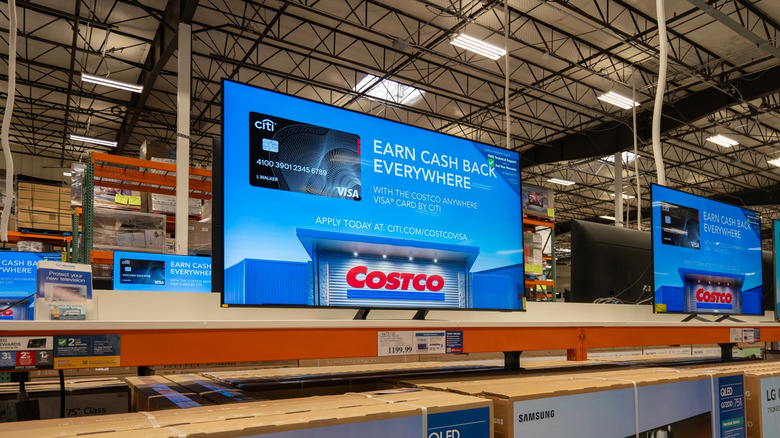 TVs on display in a Costco