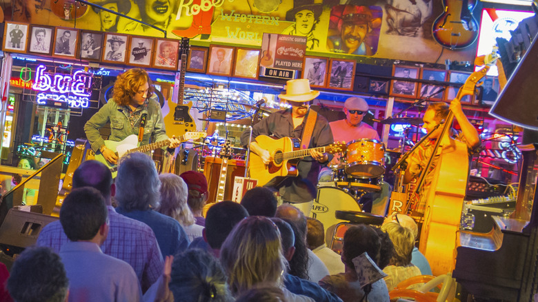 Nashville, Tennessee, band playing a crowded bar