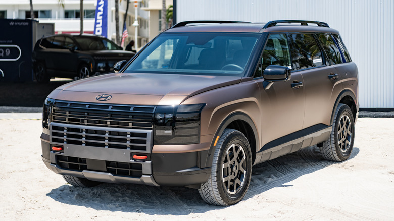 Hyundai Palisade on display at a dealership.