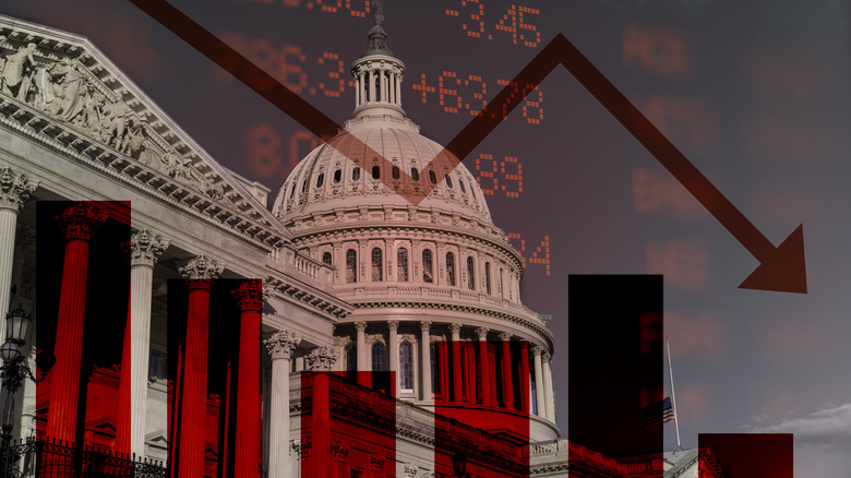 red price arrows overlayed on an image of the Capitol Building