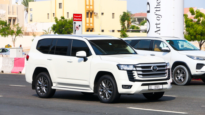 a Toyota Land Cruiser on the road