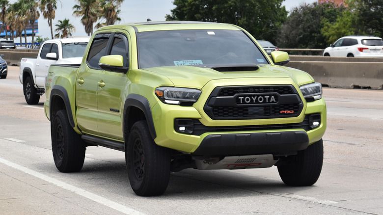 a Toyota Tacoma on the street