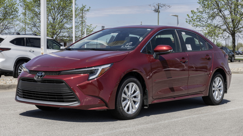 A Toyota Corolla at a dealership