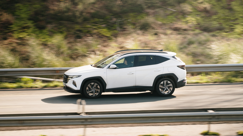 a Hyundai Tucson on the highway