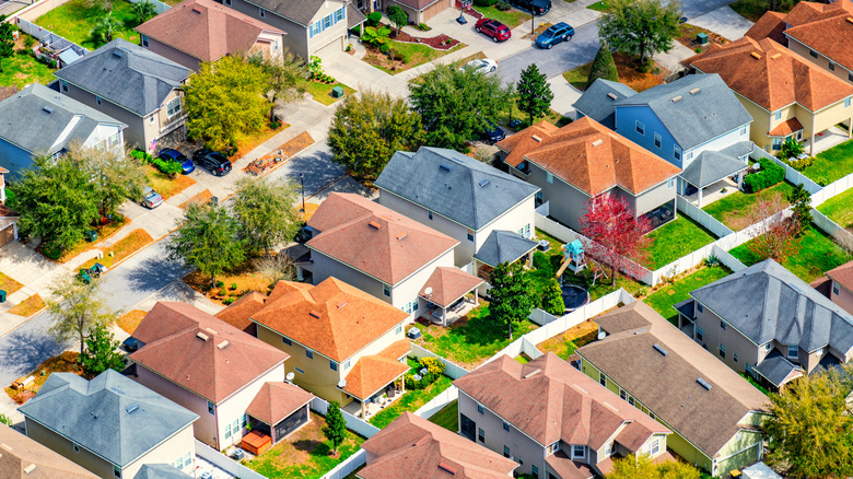 Aerial view of a suburb