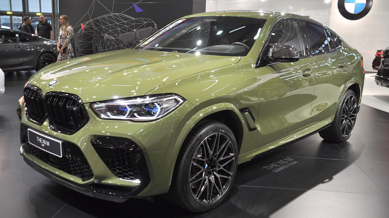 A BMW X6 M is seen during the Vienna Car Show press preview at Messe Wien