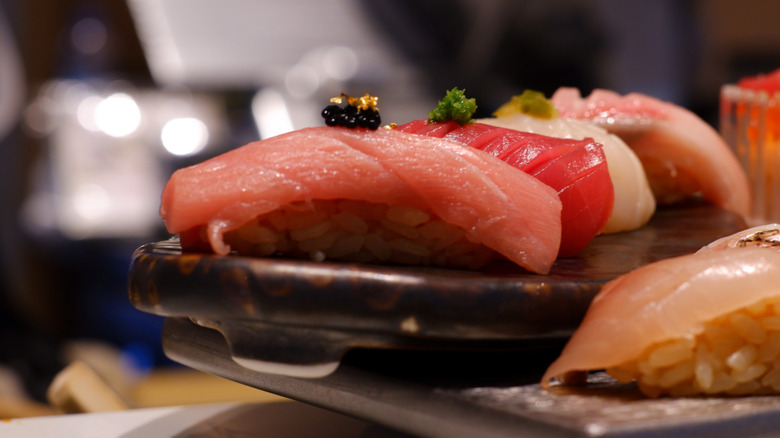 sushi on a platter