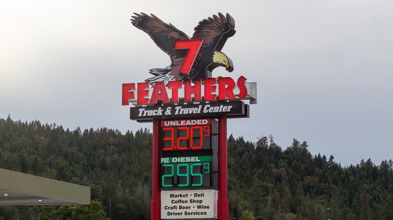 Feathers gas station in Oregon