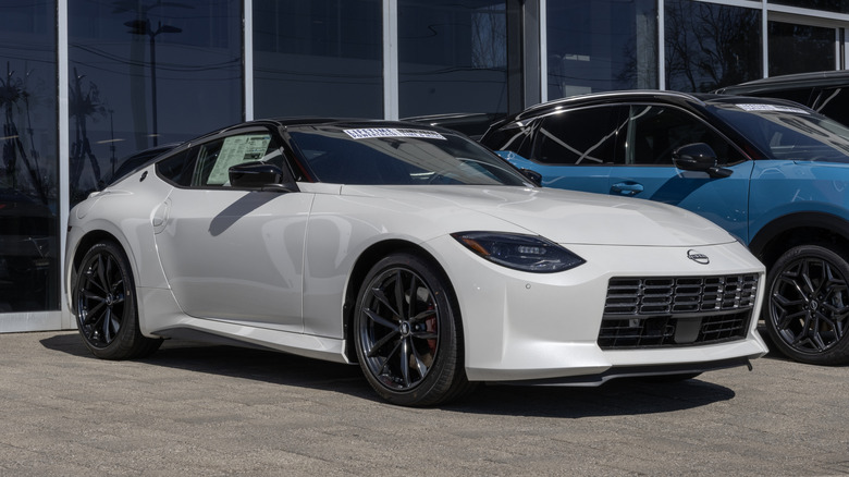 Nissan Z Performance AT 2-Door sportscar at a dealership.