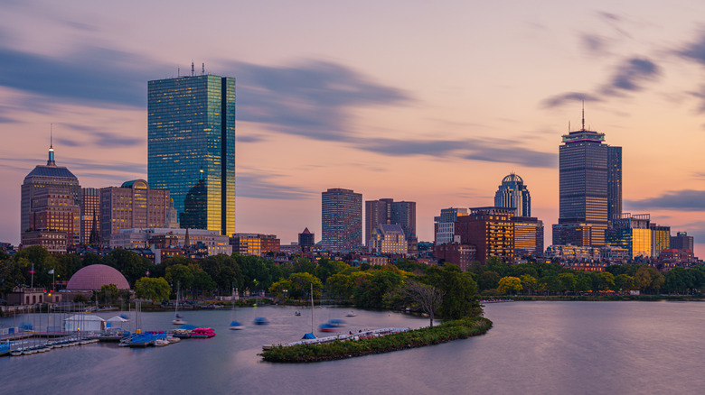 Buildings and parks along Boston's waterfront