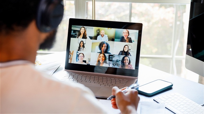 Person in a virtual meeting