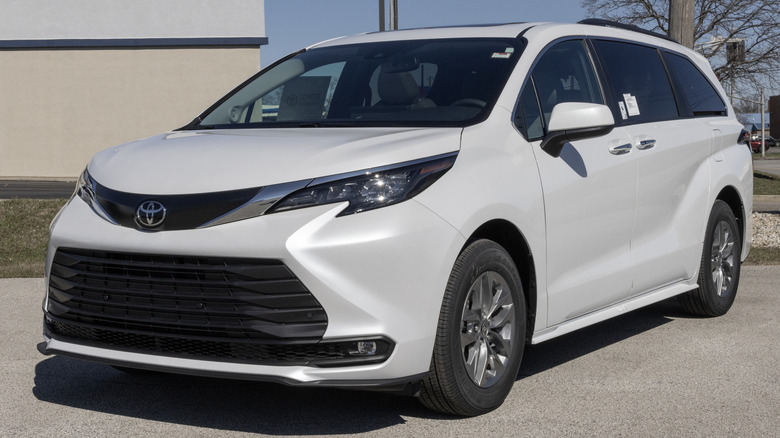 Toyota Sienna XLE SUV Minivan display at a dealership