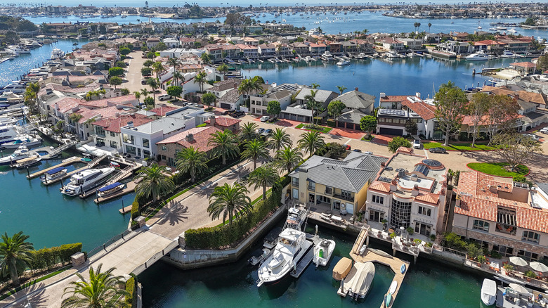 A waterfront neighborhood in Newport Beach
