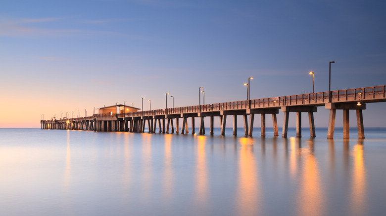 Fishing pier at sunset, Gulf Shores, Alabama