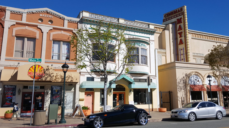 Old buildings along downtown Salinas, California.