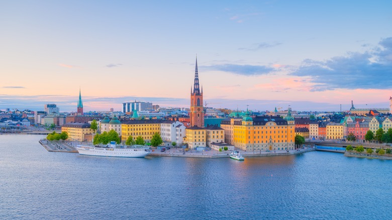 Panoramic view of the Gamla Stan in the capital of Sweden.