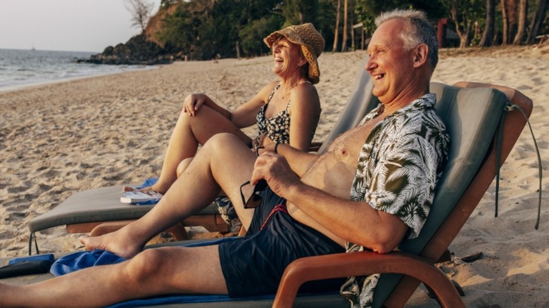 older couple enjoying time on the beach