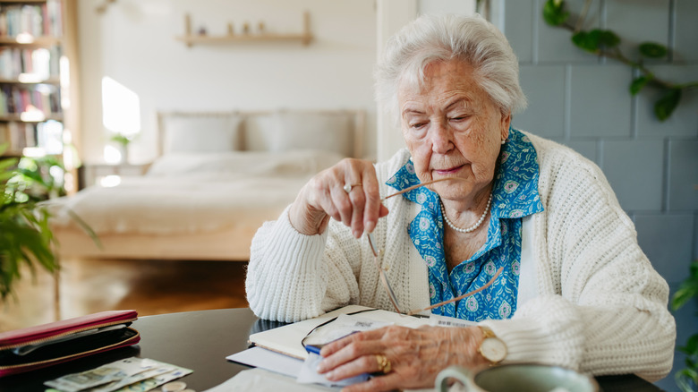 An older woman looking upset