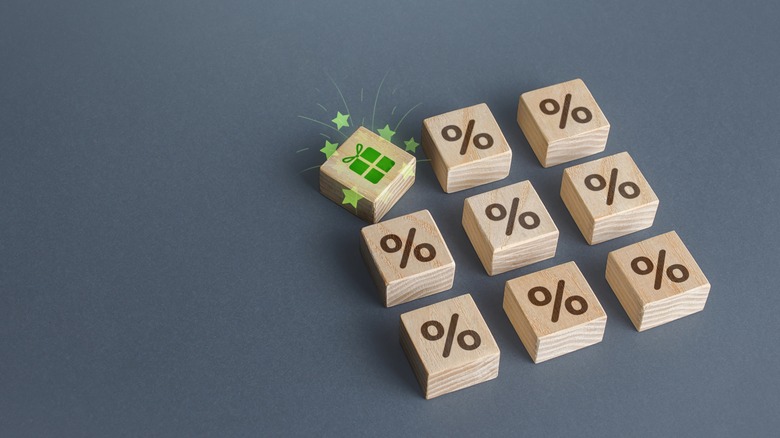 blocks with percent signs