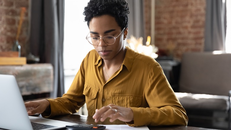 woman calculating finances