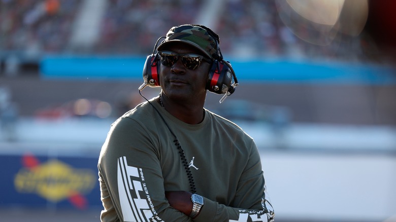 Michael Jordan on NASCAR track