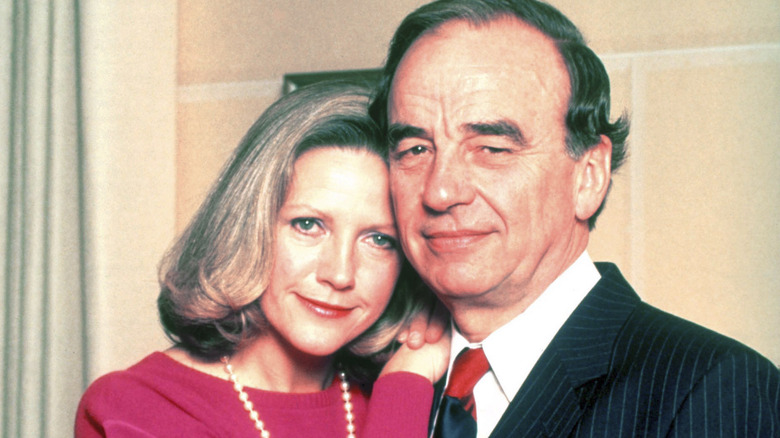 Rupert Murdoch with his wife Anna Murdoch at their home in New York City, circa 1983