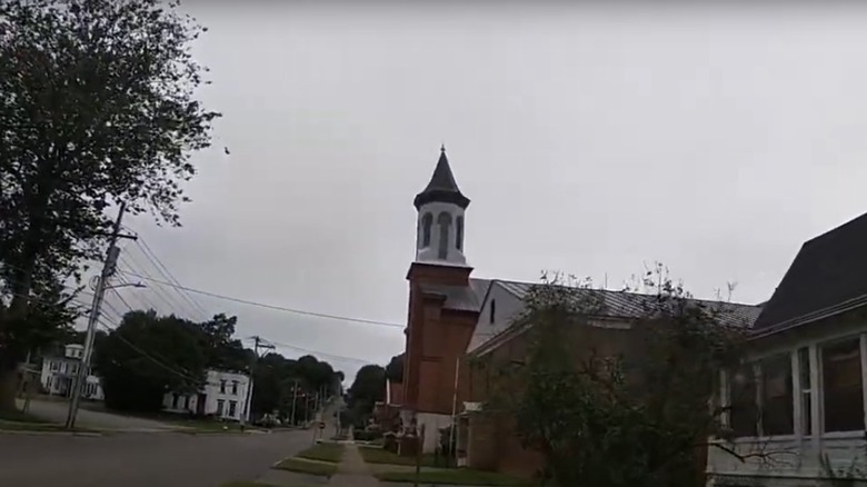 Street in Ilion, New York on a cloudy day