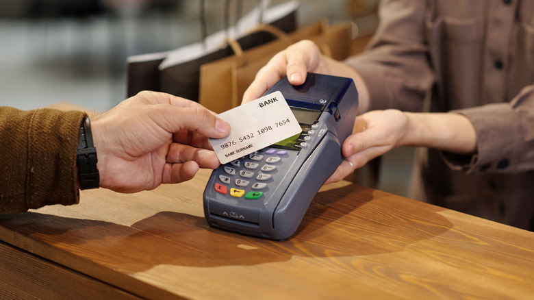 Spending money with a debit card