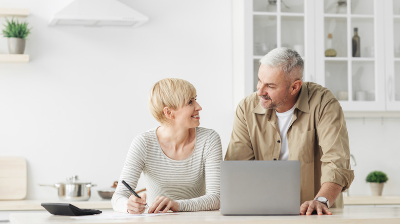 Smiling senior couple