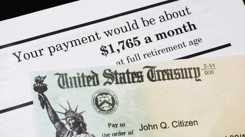 social security check and statement