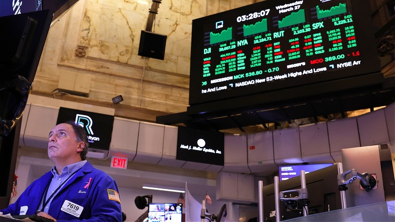 Trader on NYSE trading floor