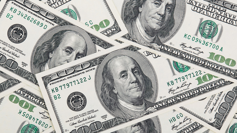 US dollars as a background