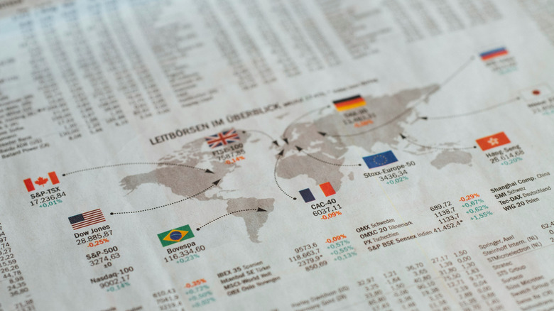 Newspaper world stock exchange share price