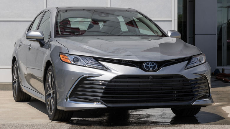 Toyota Camry XLE display at a dealership