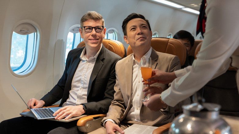 First-class passengers get more amenities, space, and service.