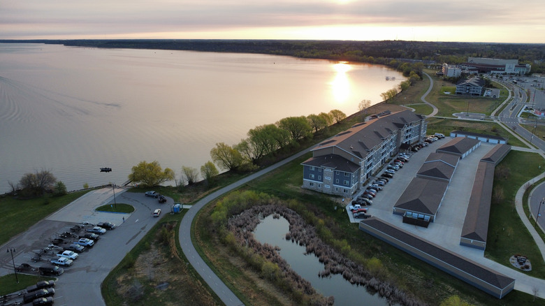 Sunrise in Bemidji, Minnesota over the lake