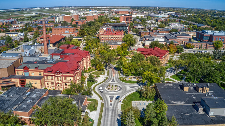 Shot of large university campus in Fargo, North Dakota