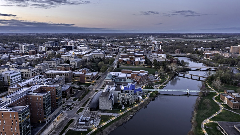 Shot of Iowa City, Iowa skyline