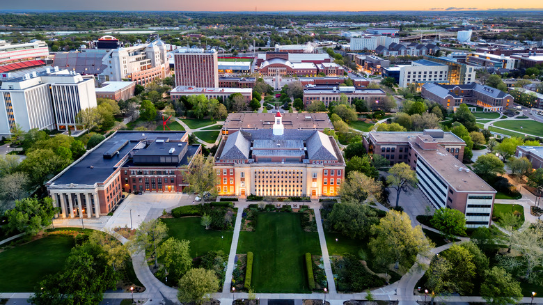 University of Nebraska in Lincoln at twilight