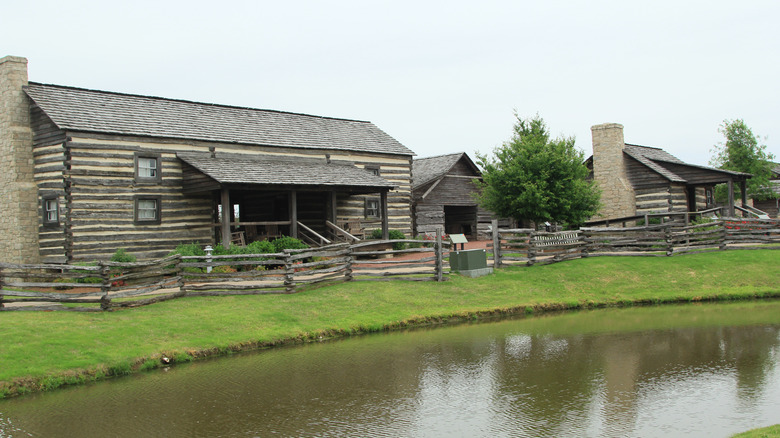 The historic Settlement in the Heritage Park area of Discovery Park of America in Union city Tennessee.