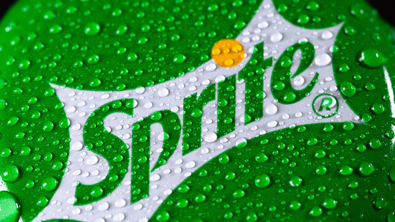 closeup of a Sprite bottle cap covered in water droplets
