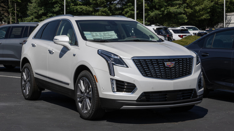 Cadillac XT5 Premium Luxury AWD SUV at a dealership.