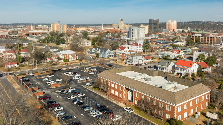 Aerial shot of the downtown area of Augusta, Georgia