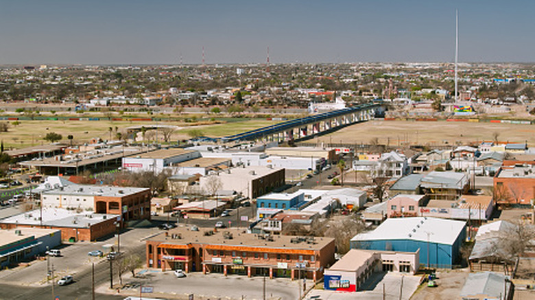 Aerial view of the town of Eagle Pass, Texas