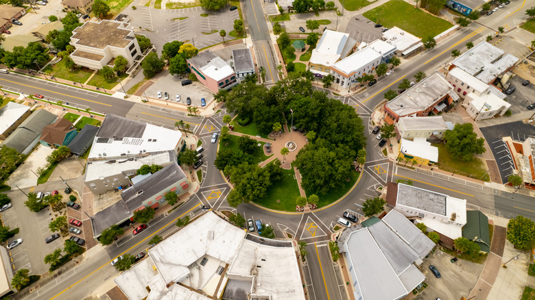 Aerial view of downtown Sebring, Florida